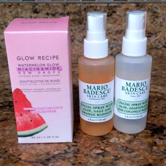 Glow Recipe Other - 3PC🌸Glow Recipe Watermelon Glow Niacinamide Dew Drops 40ml BNIB+M.B Toner Mist